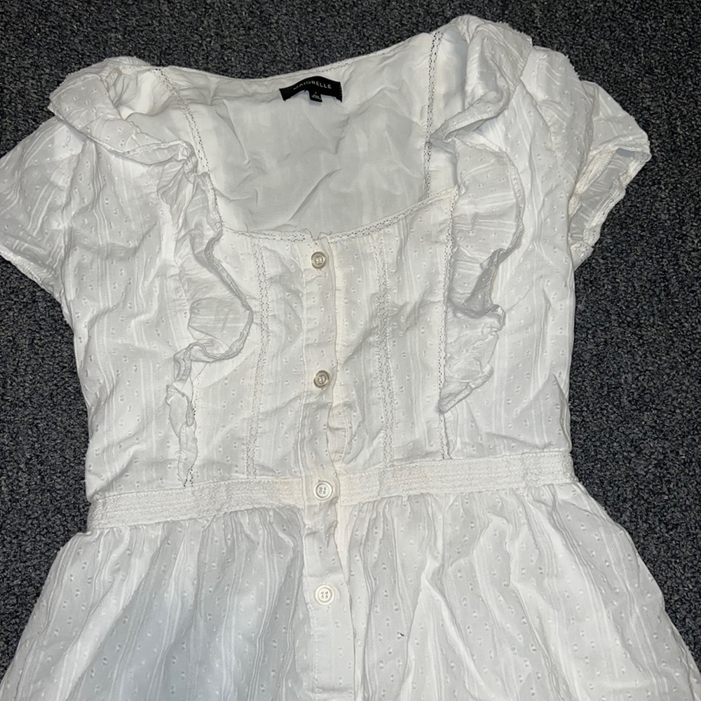 MAJORELLE White Eyelet Midi Dress